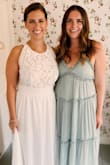Absolutely loved wearing this dress for my smaller, plan B wedding ceremony and reception this summer. The quality of the lace was great and the layers of fabric in the skirt made the dress feel more substantial and bridal. Although I'm 5'7" tall and wore heels, I did need to get the dress hemmed (NOTE: my seamstress commented on the professional quality of the lace top). Similar to other reviews, the innermost layer/liner of the dress is petty tight and does not have any give. Otherwise, the dress fit great and I was able to wear a nude-colored strapless bra that did not show in the sides. Although this was not the original wedding gown I purchased for my larger wedding, I received SO many compliments and many guests assumed this was my original dress. Would highly recommend! - Laura H.