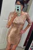 I love this dress! It's hugs all my curves in all the right places and the rose gold is everything! I am very very happy with this purchase! - Jessy C.