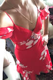 Initially ordered an XS because i'd read that the bust was a little big and I'm a 34B, but when it arrived I just laughed trying to get it zipped. There was no chance.  Exchanged for a S which fits ever so snugly. Certainly no room to gain weight but I wouldn't want to order a M because the bust is big. Looks great on though and I can't wait to wear it out! - Kathryn K.