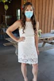 I loved this dress, it was perfect for my July bridal shower outside in 95 degree weather. I ordered a medium and it fit perfectly, it was very comfortable and easy to move in while still looking classy and form fitting. - Sarah T.