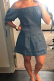 This dress is adorable! It is the perfect dress for date night, running errands or just a night out with the girls. It's soft material and the top shoulder neckline is on a great elastic so it doesn't pop off your shoulders. The tailored waist accentuates your figure without making you swim in the dress. I can't wait to wear it again. Definitely a classic dress that won't go out of style anytime soon. - Alexis R.