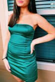 wore this to my formal and I felt so good in it!! a really beautiful dress. It fit me perfectly and wasn't too short even tho i have long legs and my heels were 4 inches. - Melina D.