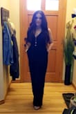 This jumpsuit is amazing! I have an athletic build and struggle with finding outfits that are flattering and don't make me look like a boy with no hips. This jumpsuit highlighted my body in all the right places. I wore it for my anniversary and felt amazing.  I got so many compliments. The straps are the perfect width to be able to wear a bra and the lace back hid the strap perfectly. The jumpsuit is lined and the quality was outstanding. I highly recommend!! - Amber F.