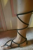 I love the material and the shoe fits perfectly true to size (I'm normally a 10). Unfortunately, if you want to tie the straps high around your calf, in my experience they don't stay up very well, which is the style I prefer. However, I still plan on keeping the shoes because they look great! - Christina W.