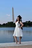 I'm 5'4 and 116lbs, and the small fits perfectly. I ordered this dress for my graduation and I love the fabric and quality it's just amazing. I should say it's. It's a beautiful dress for graduation and party. - Manisha W.