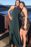 Wore this to my sorority formal. A cute dress, definitely had a super high waist, I have a short torso and the waist even felt super high on me. Felt super confident and loved the dress while I was wearing it, but didn't photograph great. I have a larger butt & athletic build so it kind of made the dress not sleek to my back like the model in the picture, it definitely diminished my figure a bit. Probably would wear it again, also would've made a great bridesmaids dress honestly. Wouldn't wear it anywhere I'm trying to loo "sexy" though, it doesn't give off that vibe. - Allie B.