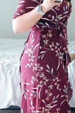 Really love this dress, it's so light and airy for those warm summer days. The dress hugs you in all the right places. The neckline does plunge a little more than expected so I had to make a minor modification (added a hook eye) to better support the girls. Overall I love it !! - Diana A.