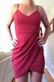 I thought the color would be more coral, but it's more of a deep red. Fits great, a little snug but I think a medium would be too big. - Erika J.