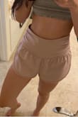 Overall I do love the fit of these, but I feel like these would look better on someone with a longe torso than mine. The material is thicker than I expected but definitely feels like quality. I like that my butt isn't falling out and the built-in underwear. The color is also gorgeous! I will be keeping these because I honestly have no other shorts like these, very unique. - Amber B.