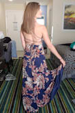 This dress is beautiful! The ties make it easy to adjust to your comfort. I was able to wear a sticky bra under it too, wore it to dinner and a wine tasting for my anniversary and received many compliments. - Vanessa W.