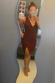 I love the way this dress fits! The amount of stretch makes this dress extremely comfortable. Purchased for a wedding. - Carly