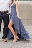 Bought this for some engagement pictures and LOVED it! The top fit nicely and I love the tie back as it can make the top fit anyone. I really should have got the dress hemmed as it was still long with 2" heels but time didn't permit. I can't wait to wear this dress again! - Jordan G.