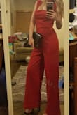 This jumpsuit is so cute! I had to get it altered a bit to fit my height and take in the straps but otherwise it fits great.  I've gotten lots of compliments on it! - Dana G.