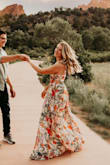 I loved this dress the moment I saw it online and ordered it for our family pictures. It was flowy and fit well. I had originally ordered a small after reading reviews but when I tried it on the straps weren't tight enough, so I ordered the extra small and it was perfect! - Abbey S.