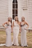 I wore this dress for my sister's scaled down wedding due to COVID-19 (we have different dresses planned for her receptions that has been moved to next year). The color is beautiful and it is such a flattering dress! I didn't have to get it altered at all. So comfortable! - Becky S.