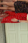 I am obsessed with this skirt!! It's a great addition to my wardrobe. The only thing is that it's almost too big. I have to tie it as tight as possible in order for it to fit my waist. I wish I didn't have to tie it so closely so that the slit could be more visible. I recommend sizing down if you want to show off some leg! (sorry the photo is sideways; I tried to fix it) - Megan S.