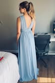 Love the slit and and back!
I'm usually a size small, but had to return for an XS. The front "V" drooped well below my bust line, so maybe this is a look for others but not for me. Also it was really long even with platform heels on.
The return process was really smooth, and got the new dress super quick! - Taylor S.