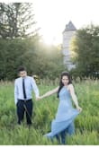 The dress is beautiful! The straps can be adjusted for a lower back. I am 5'4 and with short heels the dress was perfect. I chose not to get it altered as I liked it to flow. The blue is nice for outdoor shoots since it compliments the greenery nicely. - Jessica K.