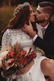 This dress is so perfect! The only problem I had was the zipper kept getting stuck at the waist, so I had to have it replaced. But it looked beautiful for my wedding pictures! - Kimberly K.