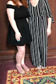 This dress was super cute. The material is thick. I had a hard time if I lifted my arms up with the flap in the front going up so I was readjusting a lot. If you aren't going to be moving your arms much, it would be ideal. - Rachel S.