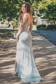 i loveeeed this dress. it made me feel like a princess and i got so many compliments on it! the only thing to be aware of is that the train is very long (4 inch heels in pictures), so make sure to pick it up when you're walking, especially through grass! it'll get caught on with everything because of the lace! - Melanie M.