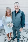 I wore this dress for my wedding. Absolutely loved it! I wanted a classy shorter dress and it was perfect! I debated on ordering a small for a more fitted look, but instead chose a medium for comfort. - Angie C.