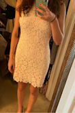 Super cute and perfect for cocktail hour! It is a bit sheer but with nude underwear it looks fine. - Laura C.