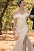 I ordered this dress for my wedding photoshoot and was very worried about ordering online but it FITS PERFECTLY on me and the material of the dress is so nice. I definitely plan on wearing it after the wedding ceremony to be more comfortable it's still classy but really comfortable. - Tiphany L.