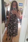 Fun little summer dress, fit well. As a short person I was surprised and pleased that the slit in the side actually came above my knee like I like but rarely see in longer dresses. Dress comes a bit below the knee on me. - Keri S.