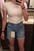 I love these shorts! Even though they are a little too big I can wear them with a belt, I wish they had something smaller than a 24 but I still love them! If you're thinking about getting them just get them!! - Salara H.