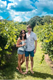 I saw an ad for this romper and I knew I needed it! It was perfect for our trip to a winery! I ordered an XS and it fit everywhere except for the top (I had a hard time zipping all the way up). If you have a bigger chest, I would suggest sizing up one, if not I would definitely say true to size. - Amanda N.