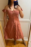 Soooo cute. I love this dress. Off the shoulder dresses can be uncomfortable but this one is super comfy. Wrinkly out of the box but I sprayed with some water and hung it up and it was fine after. - Stella K.