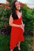Loved everything about this dress. because my boobs are on the smaller end, the top gapped a little bit but i wouldn't change the size i bought which was medium. - Miranda O.