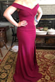 I bought this dress for a wedding, and it is perfect! A little long (I have shorter legs), but 3"-4" heels can easily fix that! The material is quality, and very flattering. - Katie S.