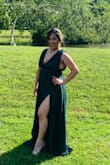 I got a medium and I'm 5 foot and 151lbs. Received many compliments regarding the color and fit. If you are concerned with hiding mommy belly it's perfect. Had a baby recently and it was forgiving if you know what I mean. - Lorena A.