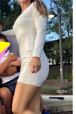 I really like this dress and style but it's a little big making it slide up and be little baggy around the waist and arms. I always order a small and it usually fits like a glove. It's easy to wear a bra with it but kept bunching up as I would sit down. I would recommend sizing down in this style as I will have to get it taken in a little bit more to fit. - Nicole V.