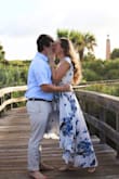 I bought this dress for engagement pictures and I loved how the dress ending up looking on the beach at sunset. Also, I was so impressed with the quality of the dress. I was expecting it to be a thin material, but it's thicker and softer than I imagined. If you are looking for a sign on if you should buy this dress or not, take this as your sign to do it!! It's so beautiful! - Jennifer C.