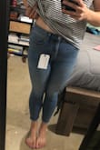 I'm always skeptical when it comes to buying jeans online however, these are amazing!! Previous reviews said they are stretchy and they're right! I wasn't worried about them being too tight or not fitting. - Anita O.