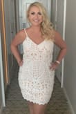 I wore this dress for my bachelorette to a winery. I actually had to get the fabric underneath my arms taken in professionally because it was wayyyy to big, but none the less it looked perfect afterwards and I got so many compliments! - Cassie W.