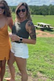 I LOVE these shorts!!  Zero stretch and a little tight at first, but once I wore them for a few minutes they fit like a glove.  Perfect length for short shorts and so comfy.  Would buy them again in a heartbeat. - Kate D.