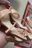 The chunky heels make them comfy to wear but the ankle buckle rubs right against my ankle bone so I'll have to wear socks or put bandaids on my ankles if I want to be completely comfortable. - Audrey T.