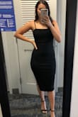 Super comfortable, breathable, stretchy material and thick enough that you don't need a bra. Very slimming fit but the material is very stretchy so it doesn't feel too tight. - Kaitlyn E.