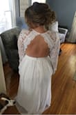 I bought this dress to wear as a more casual wedding dress for my wedding this October as my fiancé and I have had to sadly postpone due to COVID. I had my hair trial and got to try this on with my hair and it was the first time in a long time I actually felt excited for the wedding! Times have been so uncertain and so much that we've had to change it's been so stressful and hard to be excited. But as soon as I put this dress on, I finally felt EXCITED again! - Juliann P.