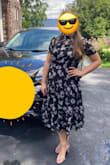 I received many compliments. My mom didn't even let me in the house before she snapped some pics of me. The dress has a stretchy waistband so you can enjoy the buffet after church service. The dress is flowy and is very pretty. I'm on the borderline between medium and large but there is no need to size up. - Nastya P.
