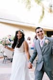 Like everyone else, I had a last minute COVID microwedding because our original wedding plans were canceled. I ordered this dress with rush shipping and it arrived when it said it did. The alterations (just a hem and taking in a little by the bust) were done in 2 days and I walked down the aisle two days after! Dare I say that this dress was better than my original dress. - Taylor W.