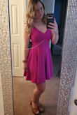 Looked everywhere for a dress like this! The color is a beautiful Barbie pink. The fit is perfect. - Whitney P.