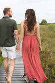 Love the color of this dress! It was perfect for our engagement pics. Nice length for tall girl. Back is sexy and open, perfect dress for a beachy photo shoot or casual summer outing. - Jackie Z.