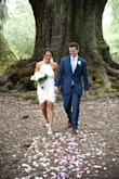I was supposed to get married April 2020 but because of COVID-19 we postponed to March 2021. We still wanted to get married in 2020 for a lot of personal reasons but I didn't want to wear my big wedding dress to our mini-ceremony. This dress was perfect to elope in! It does run a little big but I don't think I'd change the size (I bought a medium). I am typically a 6 in dresses. I love it so much and I got so many compliments. I added a belt to the dress and my shoes and veil were from Amazon (shoes were $40 and veil was $18). The price is perfect, the quality is great, and I really felt like a bride! 10/10. - Stephanie E.