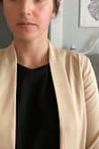 I was hoping to use this for interviews, but decided it's not nice enough. Fabric is thin and wrinkles easily. There are very thin shoulder pads, but not enough to add enough structure to the blazer. I ordered XS and S, the XS fit the best. Overall, fine if you're looking for something more casual and don't mind wrinkles - Andrea C.