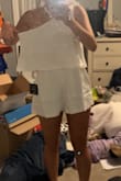 According to the size chart it was supposed to fit me perfectly. It fits perfectly in the waist and length of shorts however the width around the chest is extremely too big. I got it taken in about 6-7 inches. After the alterations, it's the cutest romper ever - Anna W.